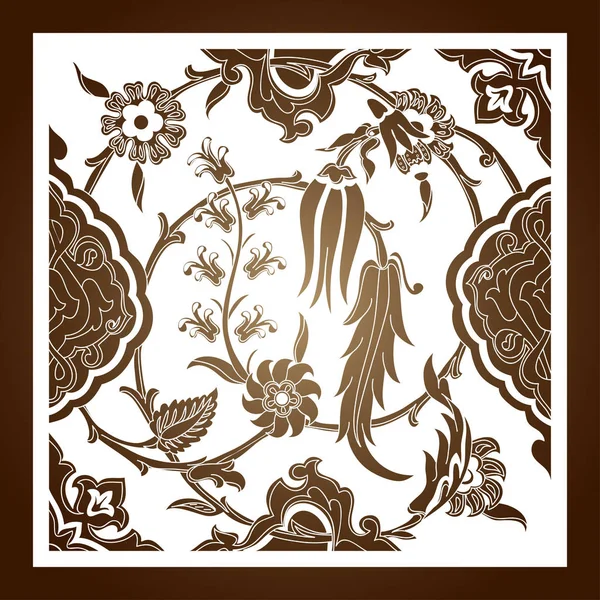 Láser corte floral arabesco ornamento patrón vector. Corte de plantilla — Archivo Imágenes Vectoriales