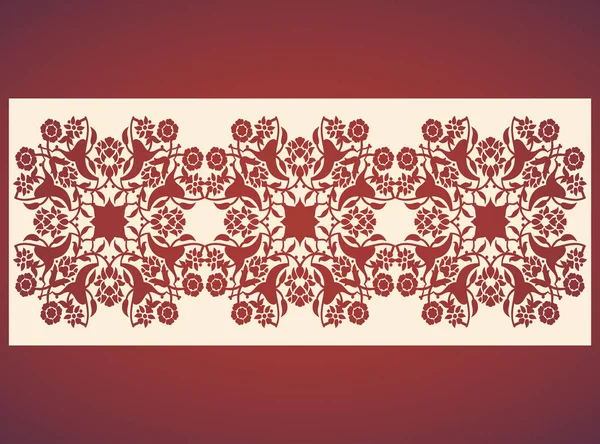Laser cut bloemen arabesque ornament patroon vector. Sjabloon knippen — Stockvector