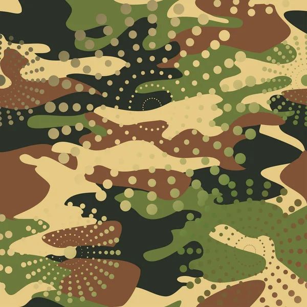 Kamouflage och halvton mönster bakgrund sömlös, mask clothi — Stock vektor