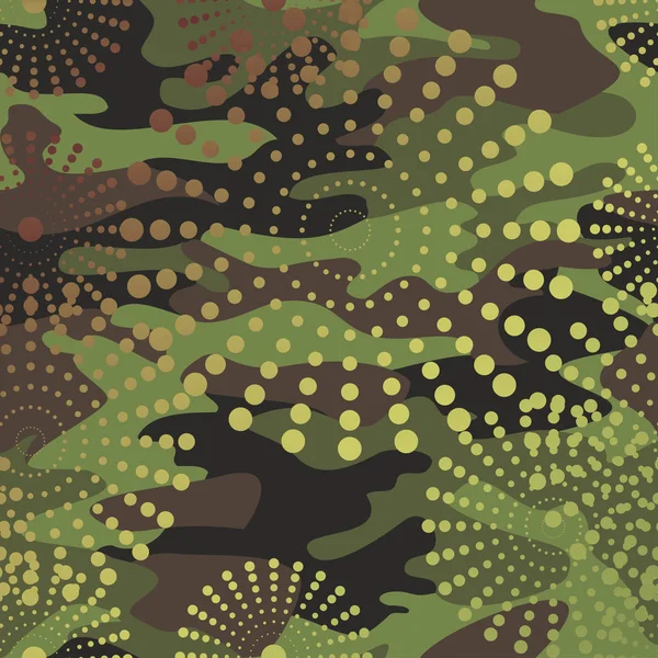 Camouflage et demi-teinte motif fond sans couture, masque clothi — Image vectorielle