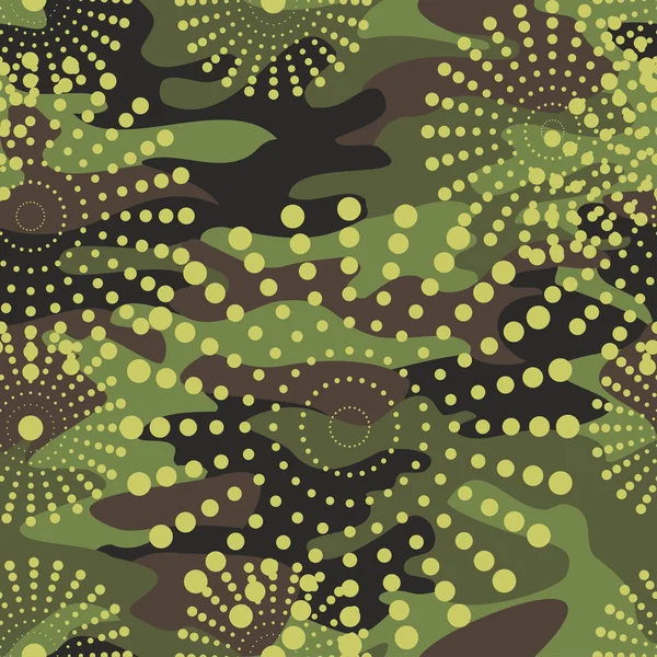 Camouflage und Halbton-Muster Hintergrund nahtlos, Maske Kleidung — Stockvektor