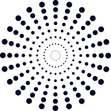 Yarı ton Radyal desen arka plan. Vektör noktalar doku retro. A