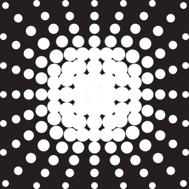 Yarı ton Radyal desen arka plan. Vektör noktalar doku retro. A