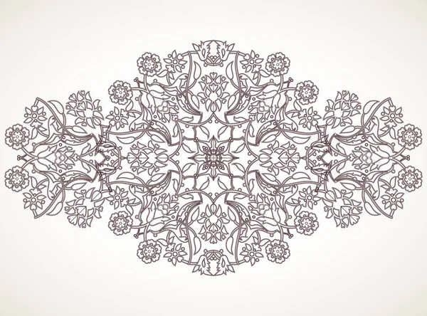 Arabesque vintage outline floral decoration print for design tem — Stock Vector