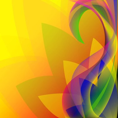 Soyut renkli zarif dalgaları çiçek desenli baskı, kopya alanı