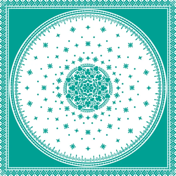 Victorian floral paisley medallion ornamental rug vector. Ethnic — Stock Vector