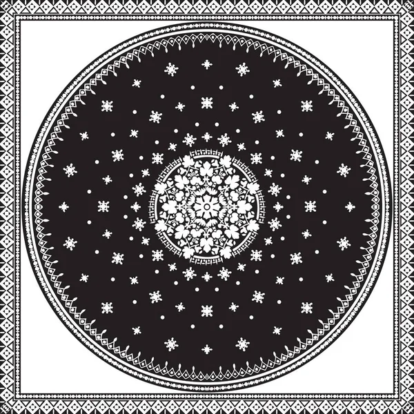 Victorian floral paisley medallion ornamental rug vector. Ethnic — Stock Vector