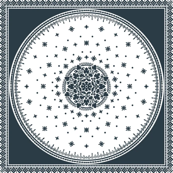 Victorian floral paisley medallion ornamental rug vector. Ethnic — Stock Vector