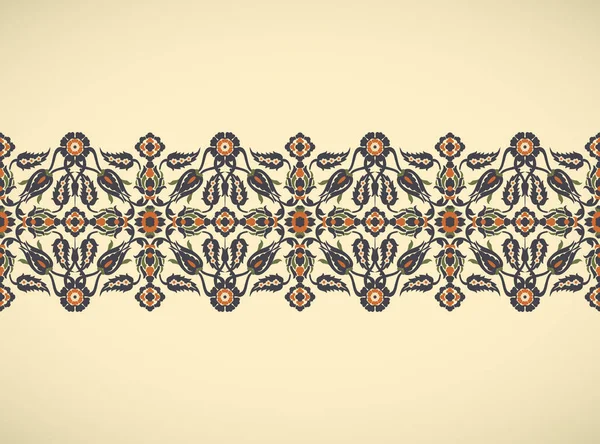 アラベスクをヴィンテージのシームレスな境界線エレガントな花装飾を印刷 — ストックベクタ