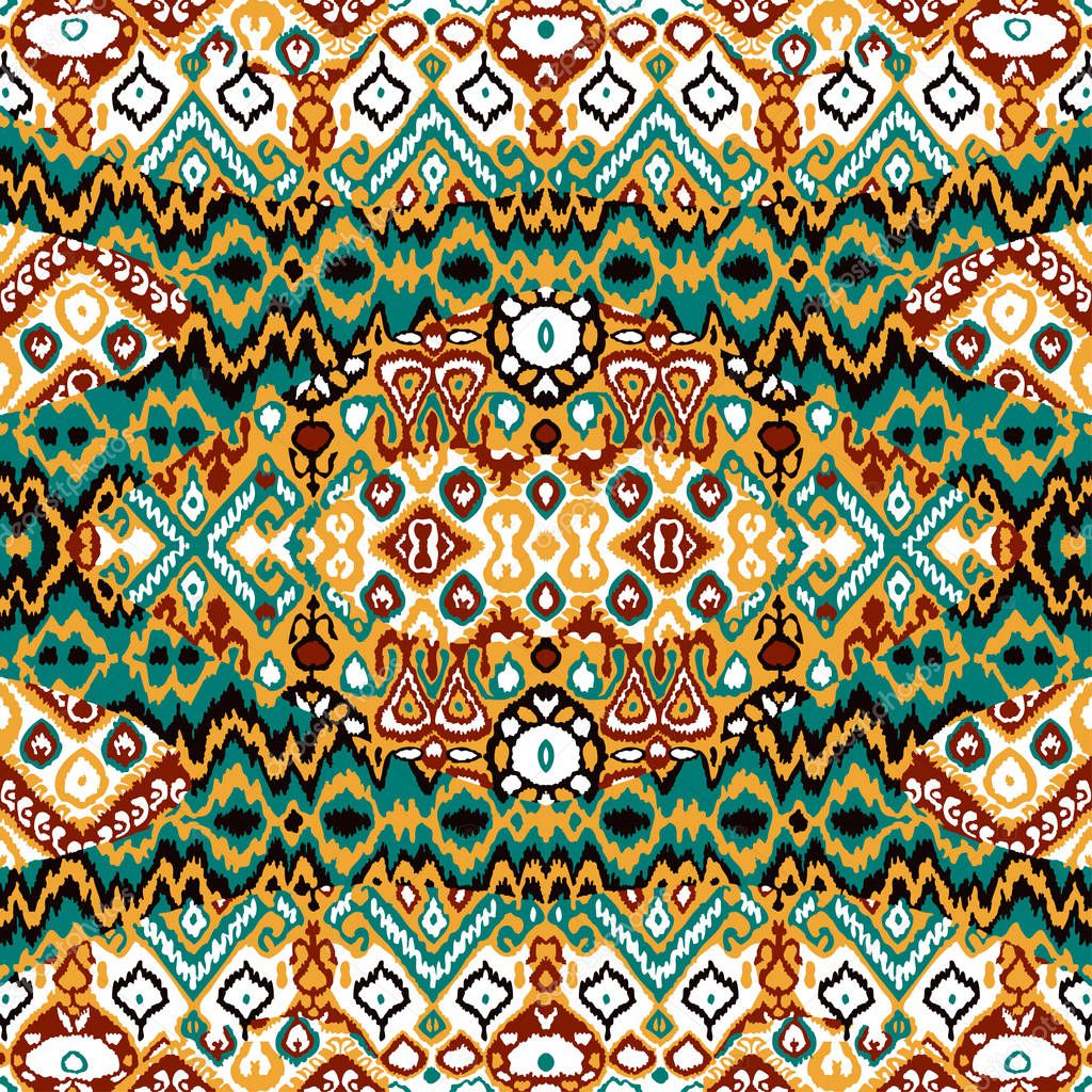 Ethnic bohemian arabesque pattern. Zigzag geometric retro abstra