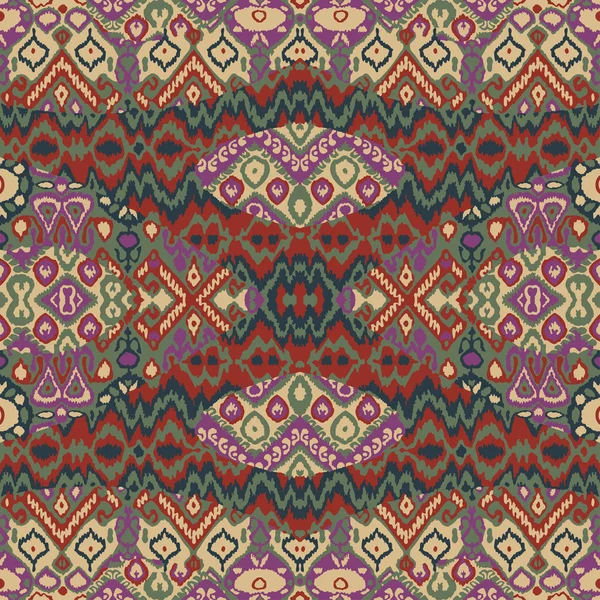 Ethnic bohemian arabesque pattern. Zigzag geometric retro abstra — Stock Vector