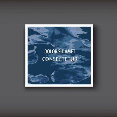 Mavi suluboya patlama şekli sanatsal tasarım kapakları. Dekorasyo