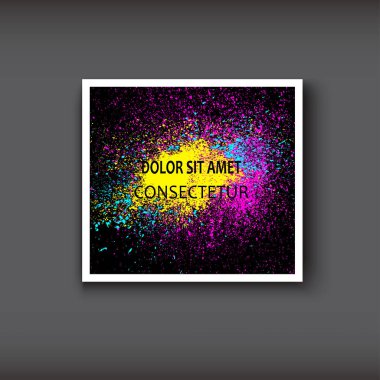 Neon suluboya patlama şekli sanatsal tasarım kapakları. Dekorasyo