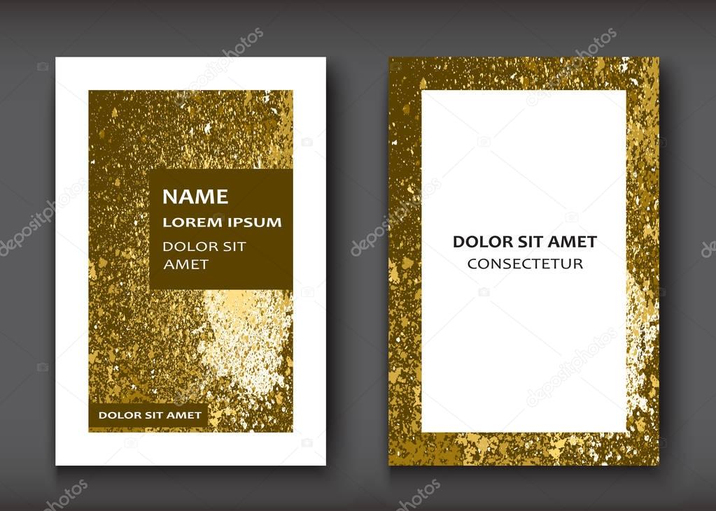 Gold paint splash, splatter explosion glitter artistic frame cov