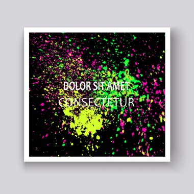 Neon renkli patlama boya sıçramak sanatsal tasarım kapakları. D