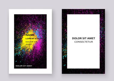 Neon renkli patlama boya sıçramak sanatsal tasarım kapakları. D