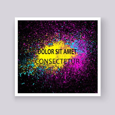 Neon renkli patlama boya sıçramak sanatsal tasarım kapakları. D