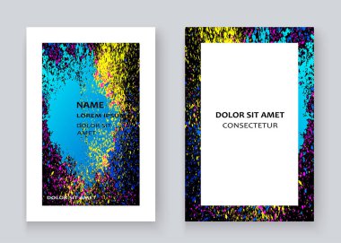 Neon renkli patlama boya sıçramak sanatsal tasarım kapakları. D