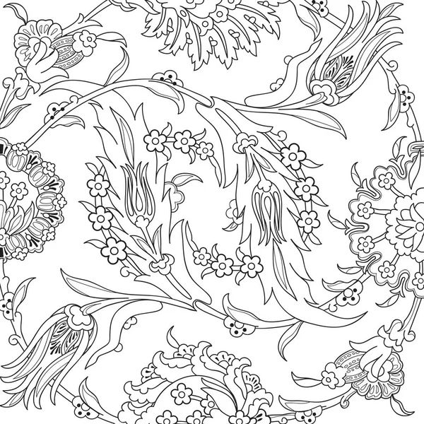 Arabesque vintage decoración floral ornato patrón para plantilla de diseño — Vector de stock