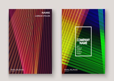 Modern teknoloji çizgili soyut kapakları kırmızı yeşil tasarım. Neon