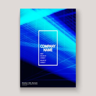 Modern teknoloji çizgili soyut tasarım mavi kapakları. Neon hattı