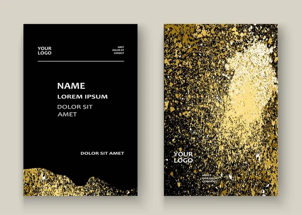 Neon Gold Explosion Farbe Spritzer künstlerischen Deckel Rahmen Design. — Stockvektor