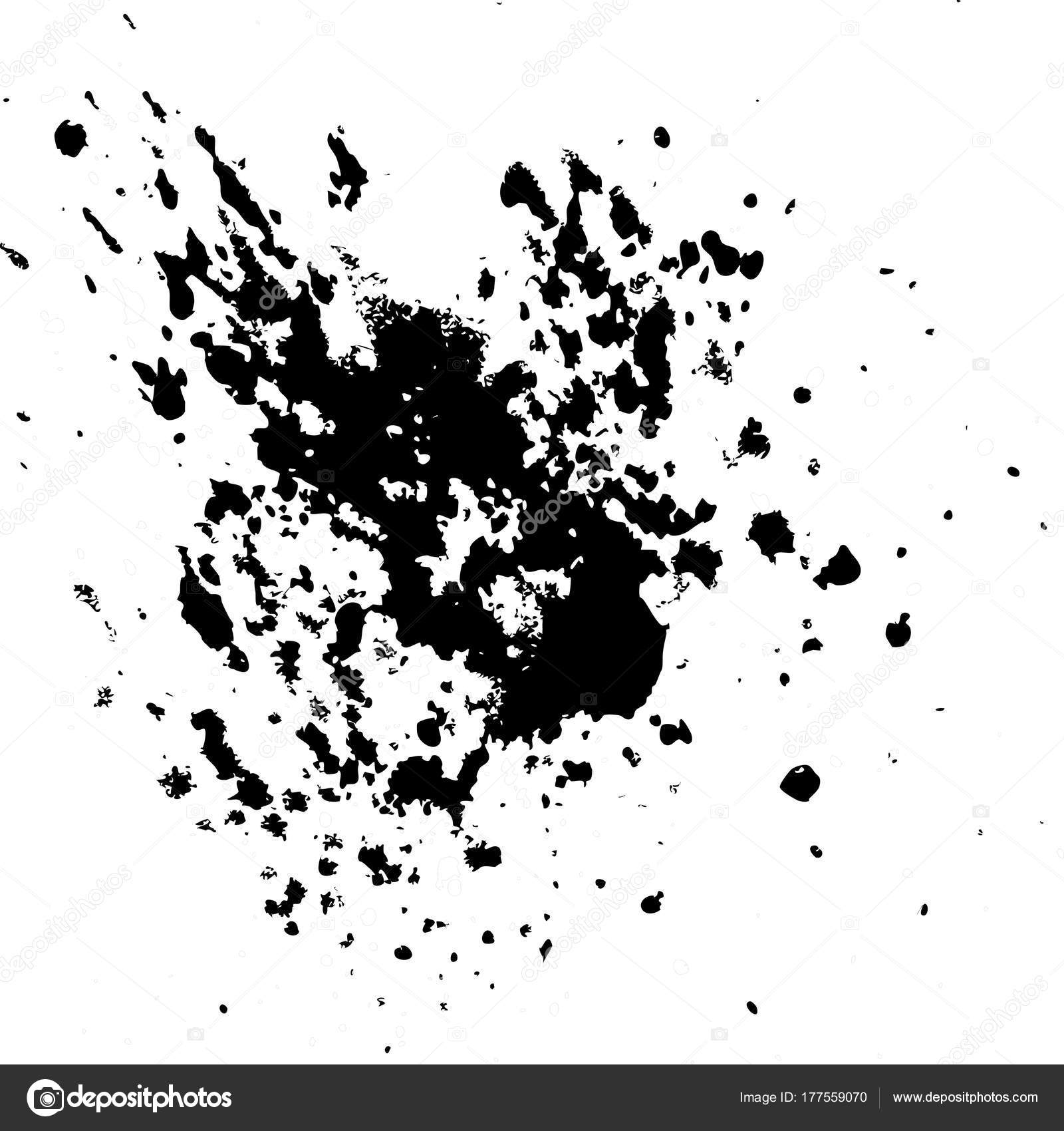 Black ink paint explosion splatter artistic cover design sketch. Stock ...