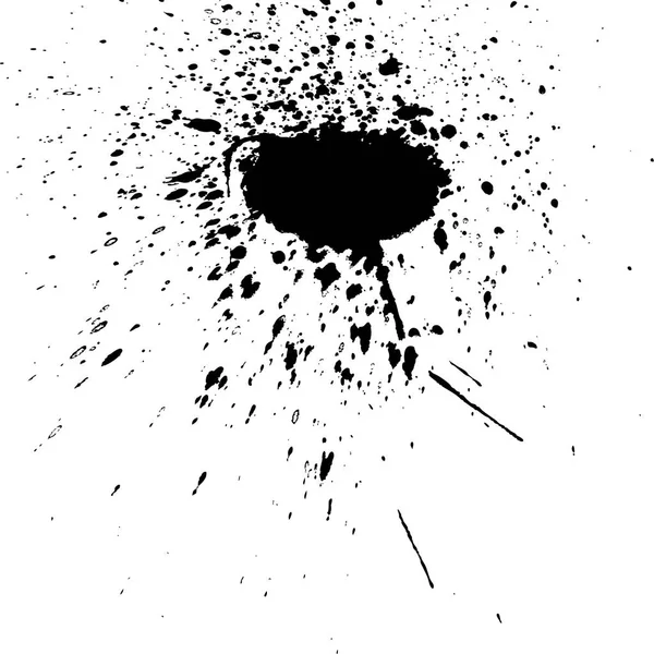 Černý inkoust barva výbuchu postříkat umělecké kryt design skica. — Stockový vektor