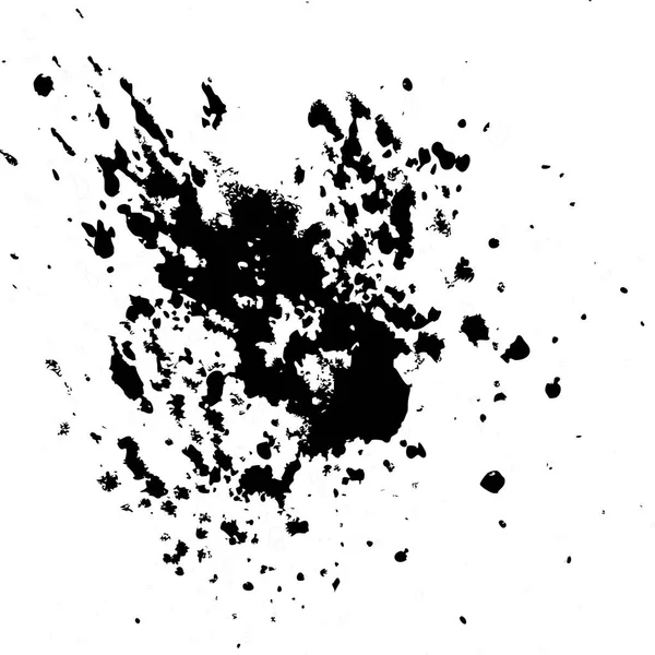 Black ink paint explosion splatter artistic cover design sketch. — Stock Vector