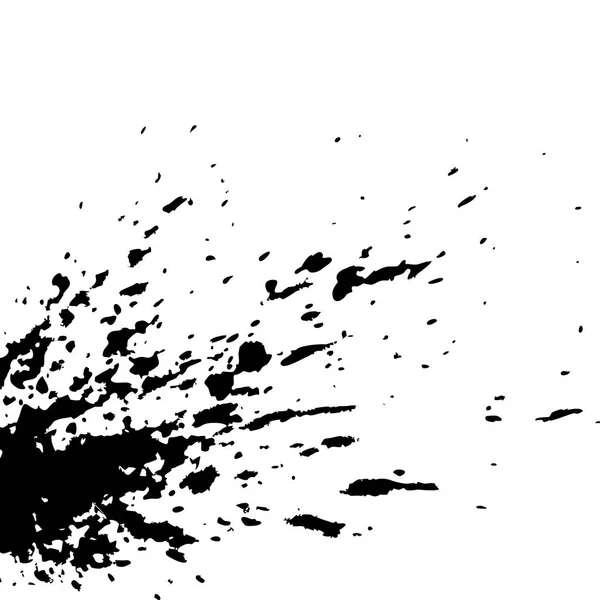 Svart bläck färg explosion splatter konstnärliga cover design skiss. — Stock vektor