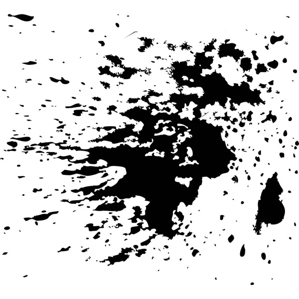 Svart bläck färg explosion splatter konstnärliga cover design skiss. — Stock vektor