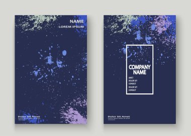 Mavi beyaz Neon patlama boya sıçramak sanatsal kapak de çerçeve