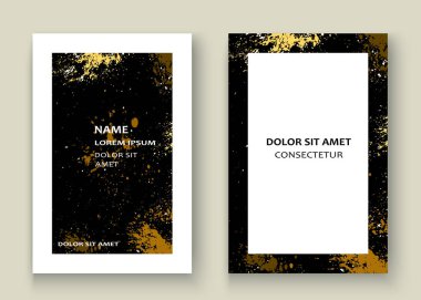 Altın patlama boya sıçramak sanatsal kapak gövde tasarımı. Dekor