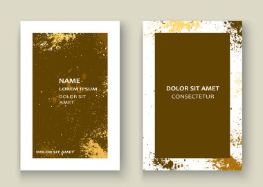 Altın patlama boya sıçramak sanatsal kapak gövde tasarımı. Dekor