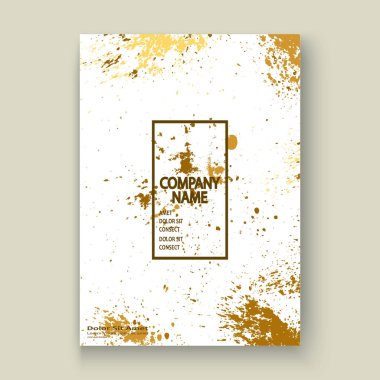 Altın patlama boya sıçramak sanatsal kapak gövde tasarımı. Dekor