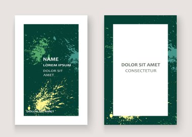 Yeşil patlama boya sıçramak sanatsal kapak gövde tasarımı. D