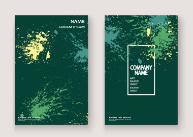 Yeşil patlama boya sıçramak sanatsal kapak gövde tasarımı. D