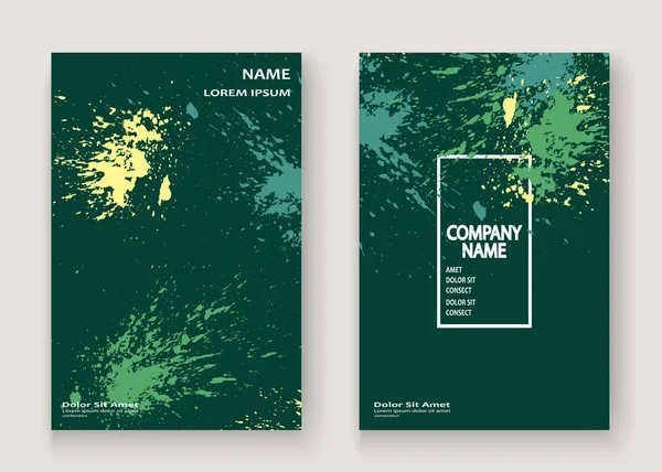 Yeşil patlama boya sıçramak sanatsal kapak gövde tasarımı. D