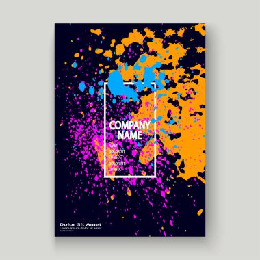 Neon patlama boya sıçramak sanatsal kapak gövde tasarımı. Dekor