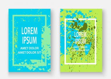 Neon mavi yeşil patlama boya sanatsal kapak desig sıçramak