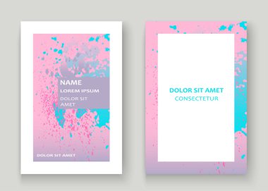 Pastel pembe mavi patlama boya sıçramak sanatsal kapak tasarımı.