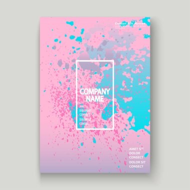 Pastel pembe mavi patlama boya sıçramak sanatsal kapak tasarımı.