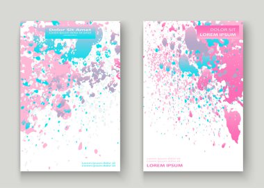 Pastel pembe mavi patlama boya sıçramak sanatsal kapak tasarımı.