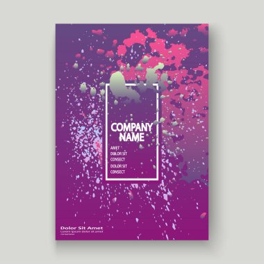 Neon patlama boya sanatsal kapak tasarımı sıçramak. Sıvı viole