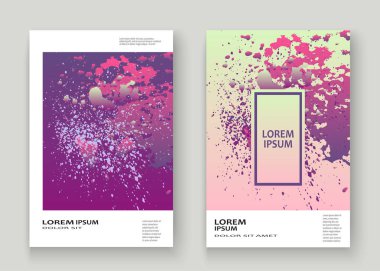 Neon patlama boya sanatsal kapak tasarımı sıçramak. Sıvı viole