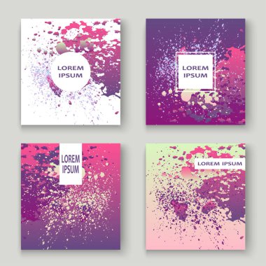 Neon patlama boya sanatsal kapak tasarımı sıçramak. Sıvı viole