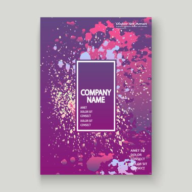 Neon patlama boya sanatsal kapak tasarımı sıçramak. Sıvı viole