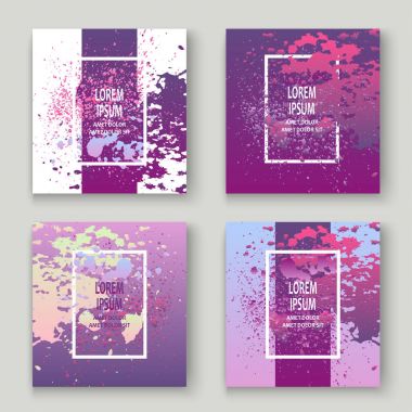 Neon patlama boya sanatsal kapak tasarımı sıçramak. Sıvı viole