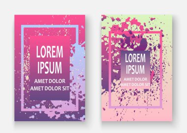 Neon patlama boya sanatsal kapak tasarımı sıçramak. Sıvı viole