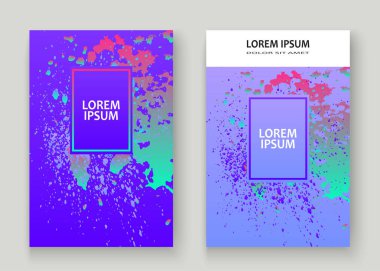 Neon patlama boya holografik sıçramak sanatsal kapak tasarımı.